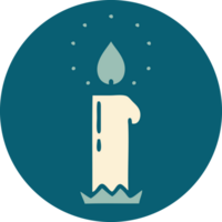 iconic tattoo style image of a candle png