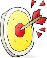 hand drawn cartoon arrow hitting target png