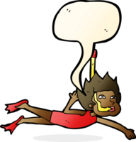Cartoon-Schwimmer mit Schnorchel mit Sprechblase png