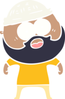 homme barbu de dessin animé de style plat couleur png