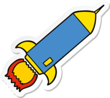 sticker of a cartoon rocket png