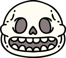 cartoon of a spooky halloween skull png