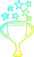 cold gradient line drawing of a cartoon sports trophy png