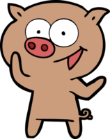 cheerful pig cartoon png