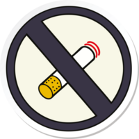 sticker of a cute cartoon no smoking allowed sign png