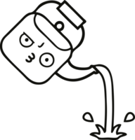 line drawing cartoon of a pouring kettle png