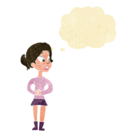 cartoon girl talking with thought bubble png