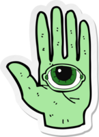 pegatina de una mano espeluznante de dibujos animados png