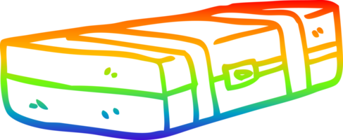 rainbow gradient line drawing of a cartoon suit case png