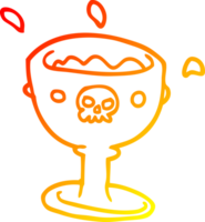 warm helling lijn tekening van een tekenfilm beker png