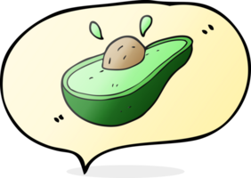 mano disegnato discorso bolla cartone animato avocado png