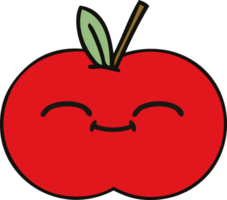 linda dibujos animados de un rojo manzana png