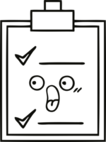 line drawing cartoon of a check list png