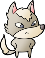 friendly cartoon wolf png