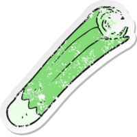 retro distressed sticker of a cartoon leek png