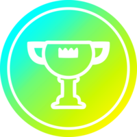 Trophäe vergeben kreisförmig Symbol mit cool Gradient Fertig png