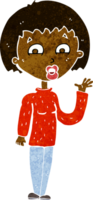 mulher de desenho animado acenando png