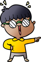 Cartoon-Junge mit Brille png