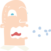 flat color illustration of burping man png