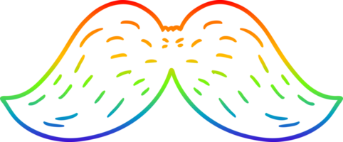 rainbow gradient line drawing of a cartoon mustache png