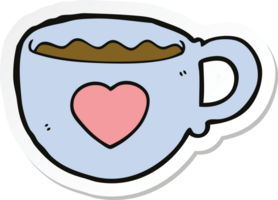 sticker of a I love coffee cartoon cup png