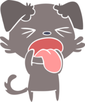 flat color style cartoon disgusted dog png