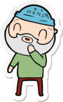 sticker of a cartoon bearded man png