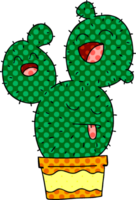 grappig boek stijl eigenzinnig tekenfilm cactus png