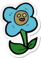 autocollant d'une fleur de dessin animé avec visage png