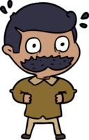 cartoon man with mustache shocked png