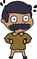 dessin animé, homme, à, moustache, choqué png