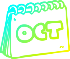 verkoudheid helling lijn tekening van een tekenfilm kalender tonen maand van oktober png