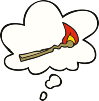 cartoon burning match with thought bubble png