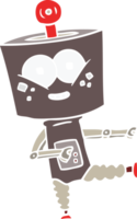 happy flat color style cartoon robot dancing png