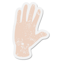 Winkender Handgrunge-Aufkleber png