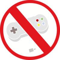 flat color retro cartoon of a no gaming allowed sign png