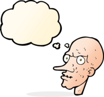 cartoon evil old man with thought bubble png