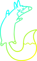 verkoudheid helling lijn tekening van een tekenfilm jumping vos png