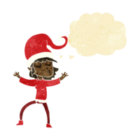 santa's helper cartoon with thought bubble png