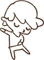 Dancing Boy Charcoal Drawing png