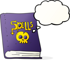 hand drawn thought bubble cartoon spell book png