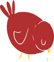 oiseau de dessin animé de style plat couleur png