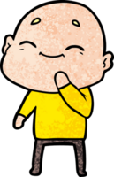 happy cartoon bald man png