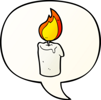 cartoon candle with speech bubble in smooth gradient style png