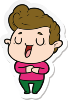 sticker of a happy cartoon man png