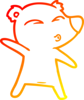 warm helling lijn tekening van een tekenfilm fluitend beer png