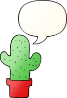 cartone animato cactus con discorso bolla nel liscio pendenza stile png