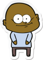 sticker of a cartoon bald man staring png