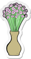sticker of a cartoon flowers in pot png