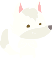 friendly flat color style cartoon wolf png